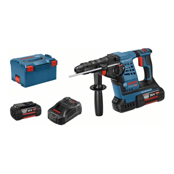 Bosch Akku-Bohrhammer mit SDS plus GBH 36 V-LI Plus mit 2 x 6,0 Ah Li-Ion Akku,L-BOXX