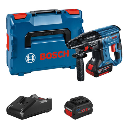 Bosch Akku-Bohrhammer SDS plus GBH 18V-21, 1x ProCore Akku 5.5 Ah, 1x 4.0 Ah, Schnellladegerät, L-BOXX