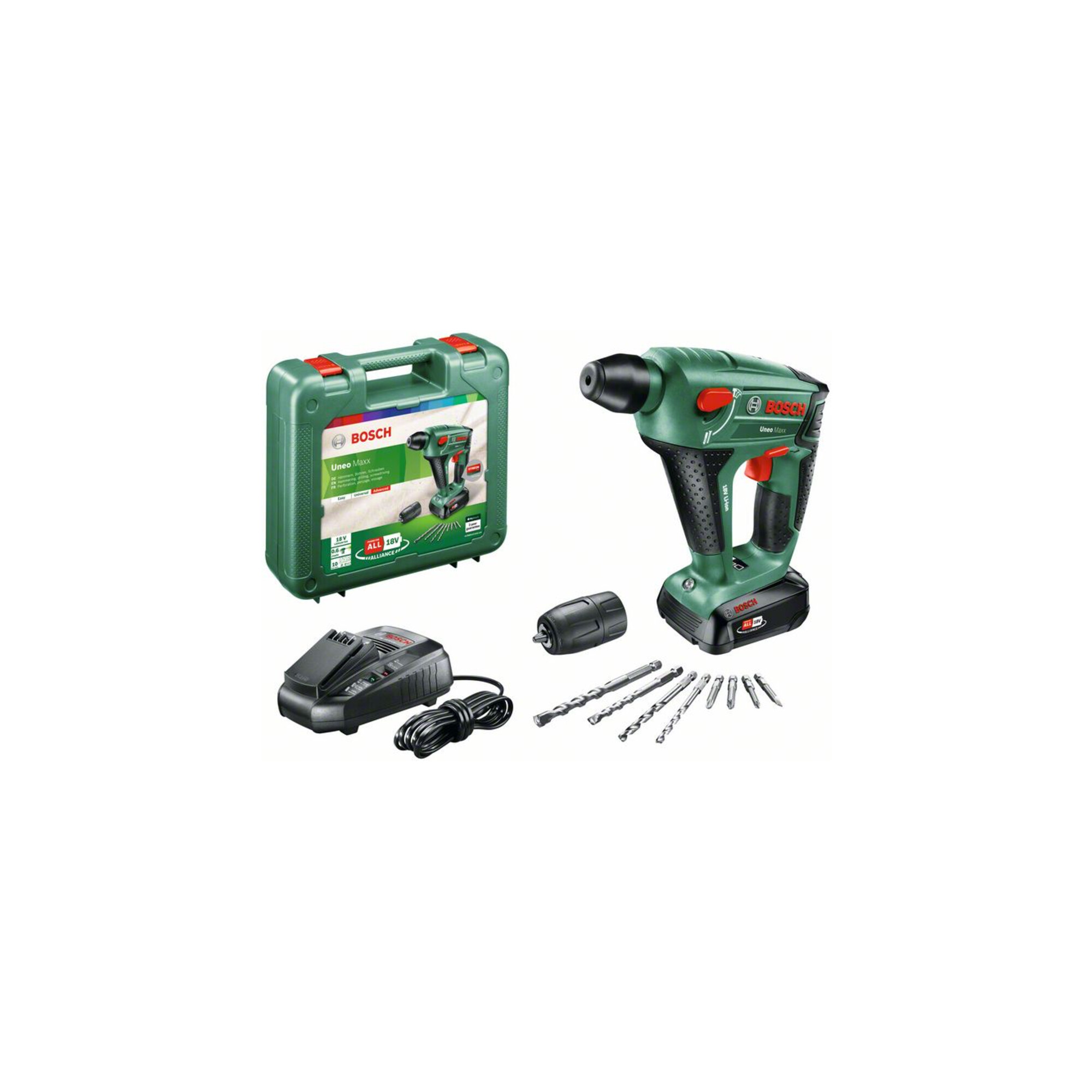 BOSCH Akku-Bohrhammer Uneo Maxx, mit 1 x PBA 18V 2.5 Ah Akku