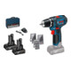 Bosch Akku-Bohrschrauber GSR 12V-15 2 x 4,0 Ah Li-Ion-Akku Zubehör-Set in Tasche-1
