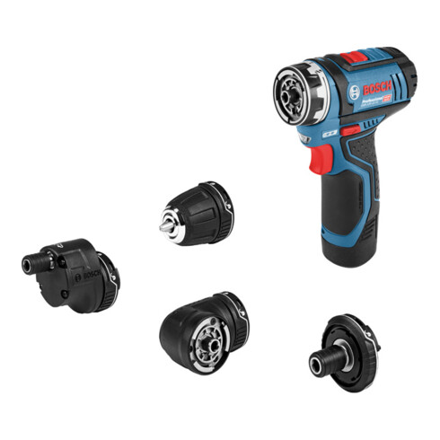 Bosch Akku-Bohrschrauber GSR 12V-15 FC mit 2 x 2,0 Ah Akku L-BOXX 1 Aufsatz
