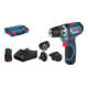 Bosch Akku-Bohrschrauber GSR 12V-15 FC mit 2 x 2,0 Ah-Akku L-BOXX 4 Aufsätze