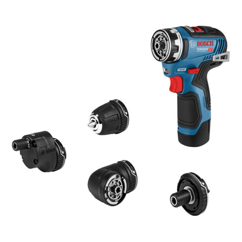 Bosch Akku-Bohrschrauber GSR 12V-35 FC, 2 x Akku GBA 12V 3.0Ah, 5 x Aufsätze in L-BOXX