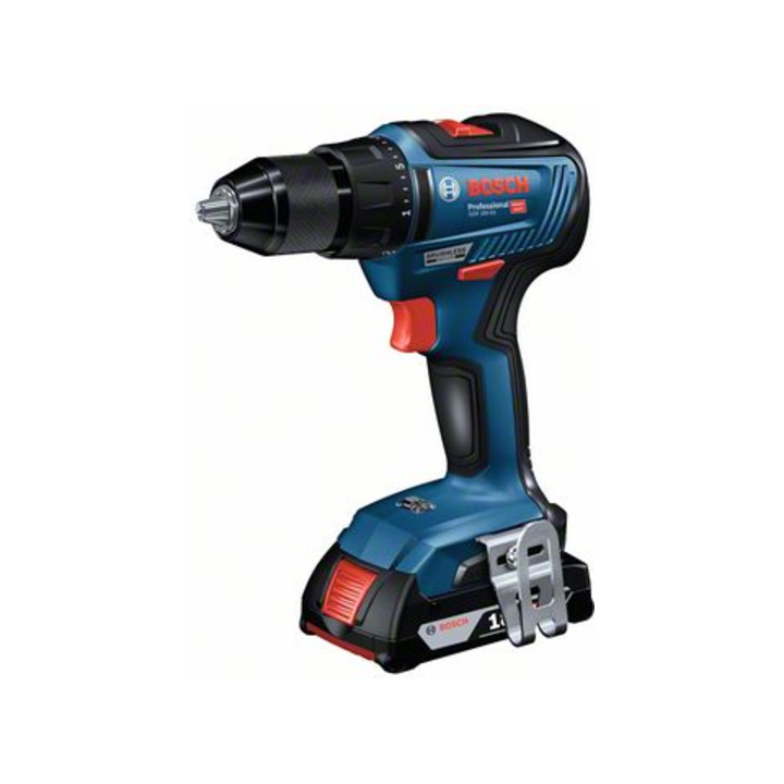 Bosch Akku-Bohrschrauber GSR 18V-55, 2 x Akku GBA 18V, Schnellladegerät GAL 18V-40