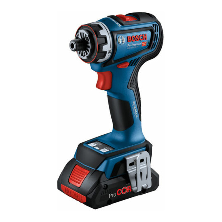 Bosch Akku-Bohrschrauber GSR 18V-90 FC, 1x Gürtelclip, 1x Bithalter