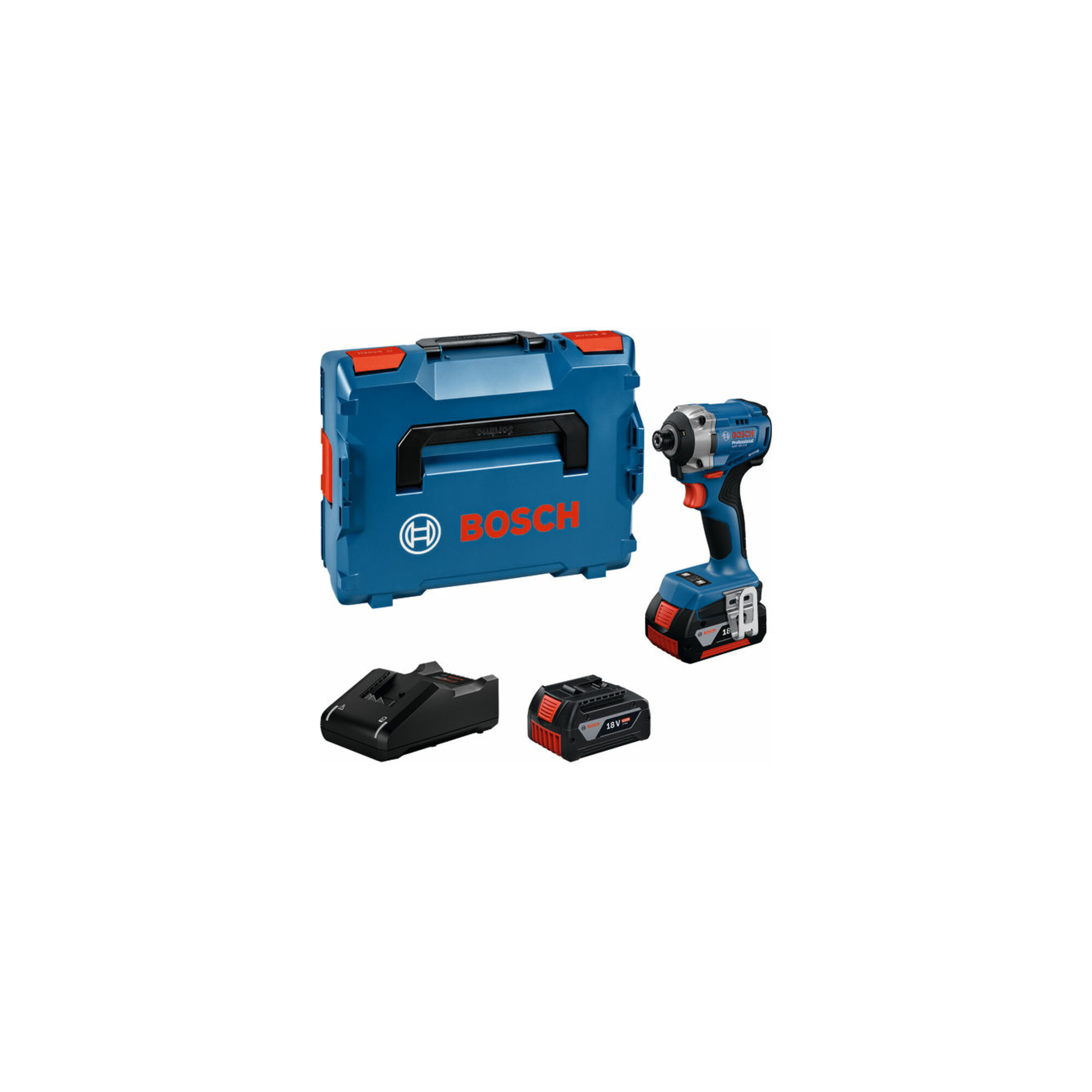 BOSCH Akku-Drehschlagschrauber GDR 18V-215 mit 2 x Akku GBA 18V 4.0Ah, L-BOXX 136