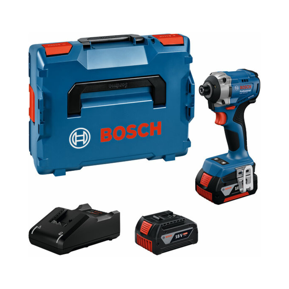 Bosch Akku-Drehschlagschrauber GDR 18V-215 mit 2 x Akku GBA 18V 4.0Ah, L-BOXX 136