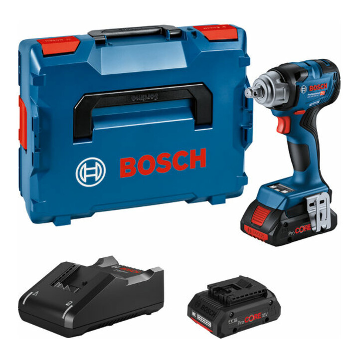 Set Bosch Akku-Drehschlagschrauber GDS 18V-330 HC + 7tlg. Robust Line Holzspiralbohrer-Set + 7tlg. Robust Line Betonbohrer-Set