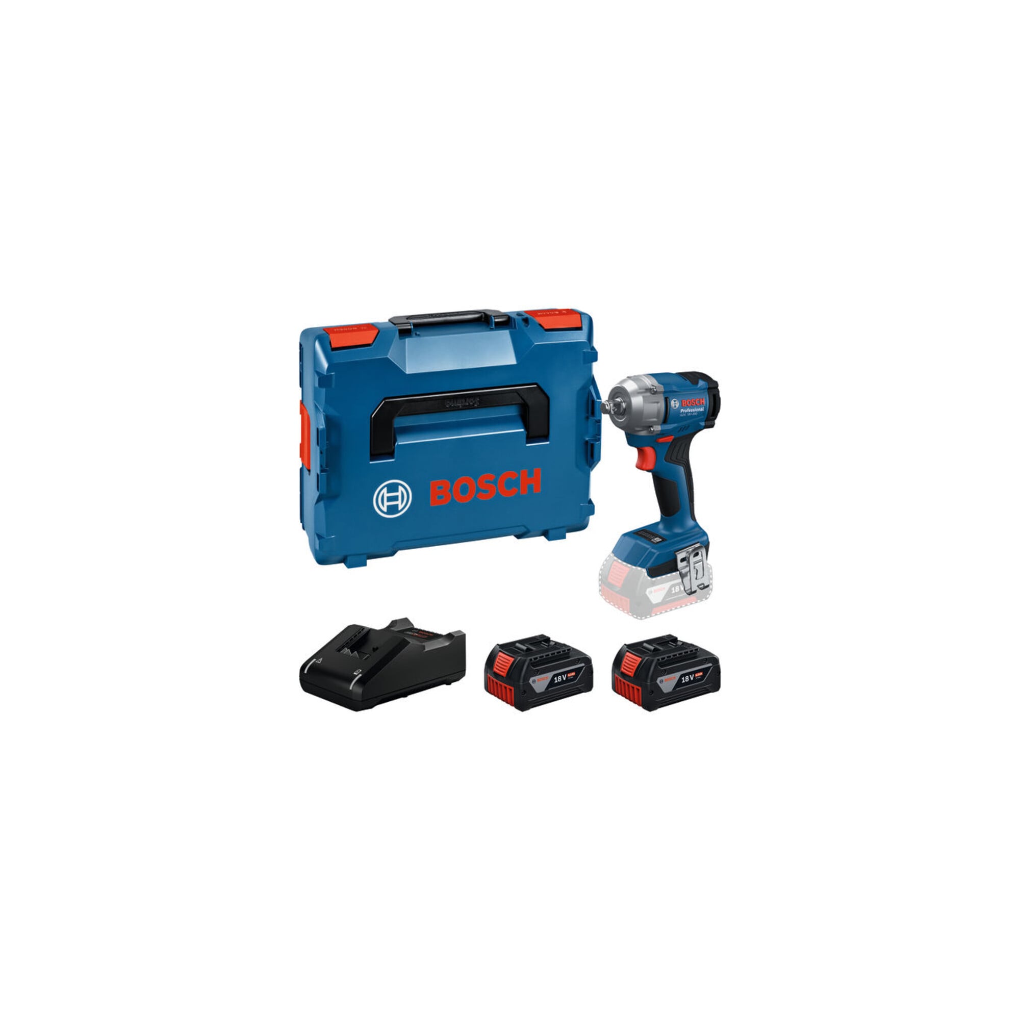 Bosch Akku-Drehschlagschrauber GDS 18V-350, 2 x Akku GBA 18V 4.0Ah in L-BOXX