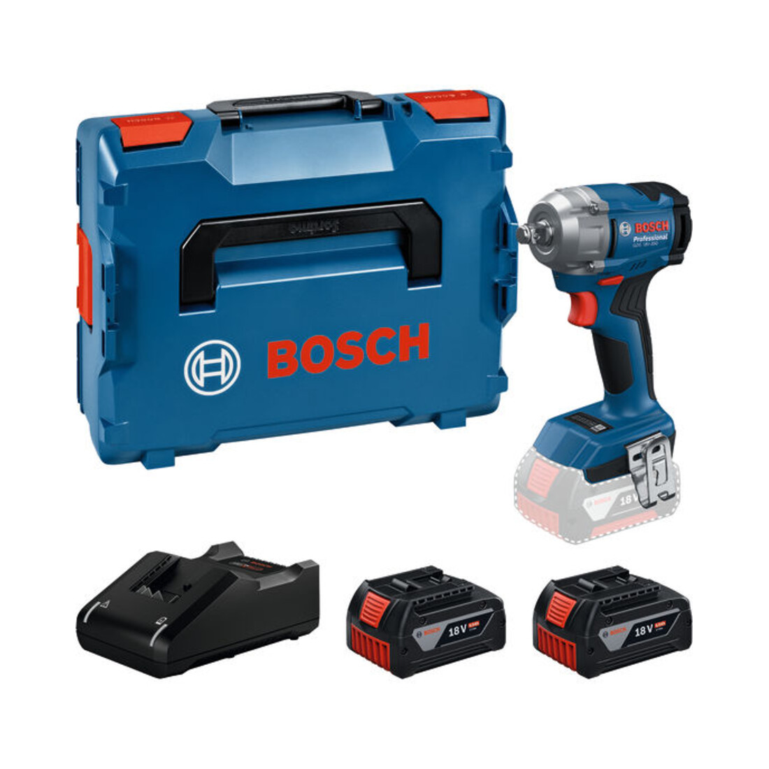 Bosch Akku-Drehschlagschrauber GDS 18V-350, 2 x Akku GBA 18V 4.0Ah in L-BOXX