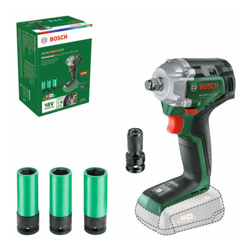 Bosch Akku-Drehschlagschrauber UniversalImpactDrive 18V-350 + 3 x Steckschlüssel