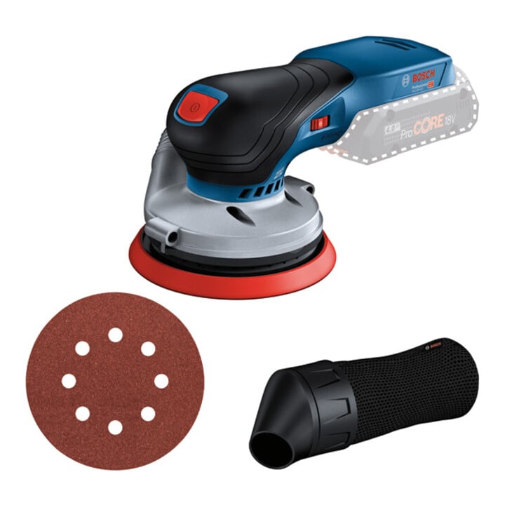 Set Bosch Akku-Exzenterschleifer GEX 18V-125 + Starter-Set: 1x GBA 18V 2,0Ah + 1x GBA 18V 4,0Ah + GAL 18V-40