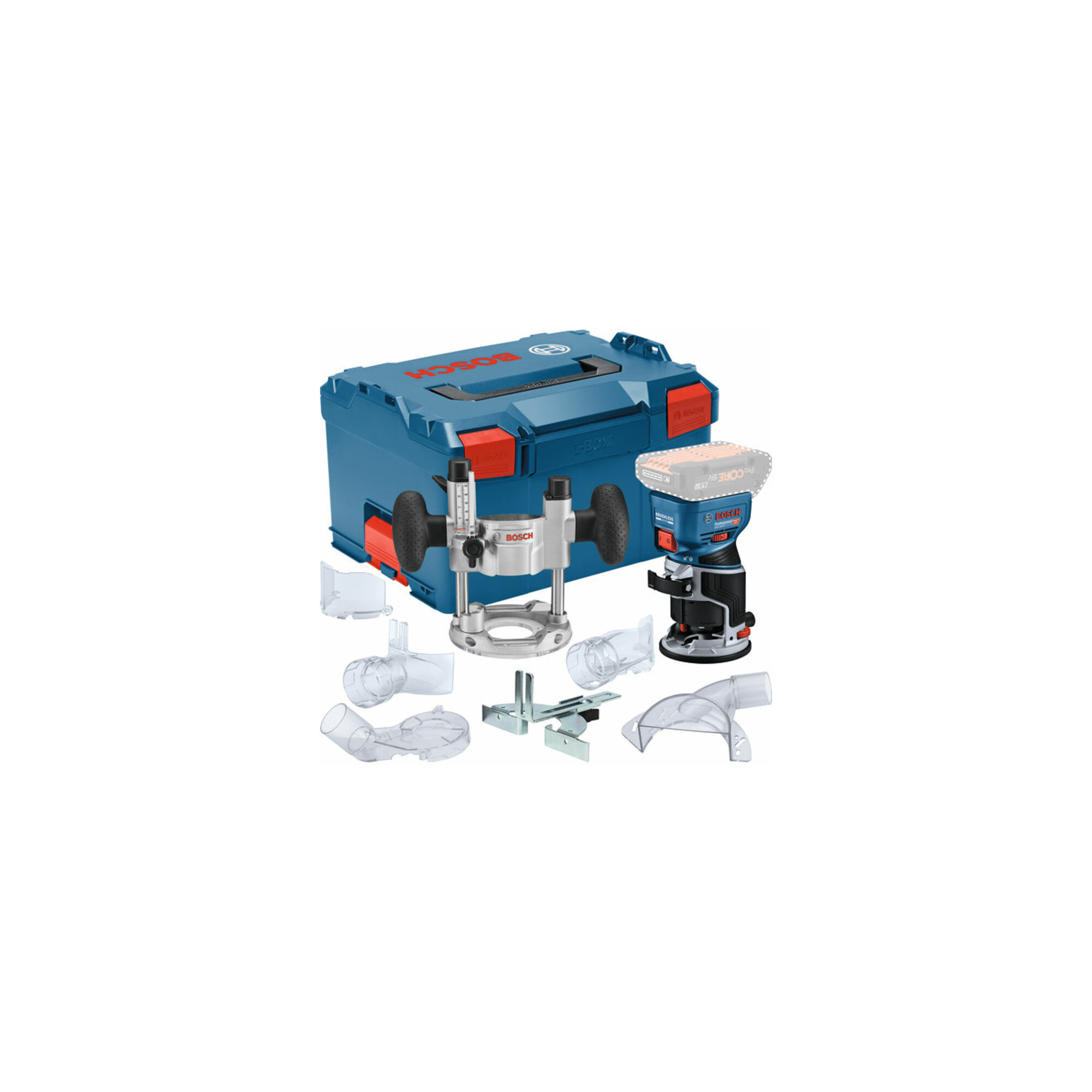 BOSCH Akku-Kantenfräse GKF 18V-8, Taucheinheit TE 600 in L-BOXX 238
