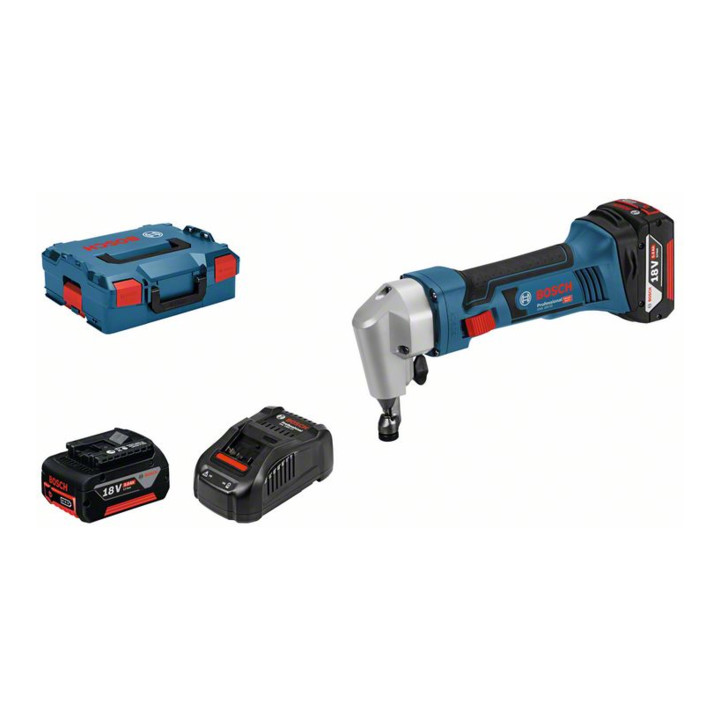 Bosch Akku-Nibbler GNA 18V-16 mit 2 x 5,0 Ah Li-Ion Akku L-BOXX