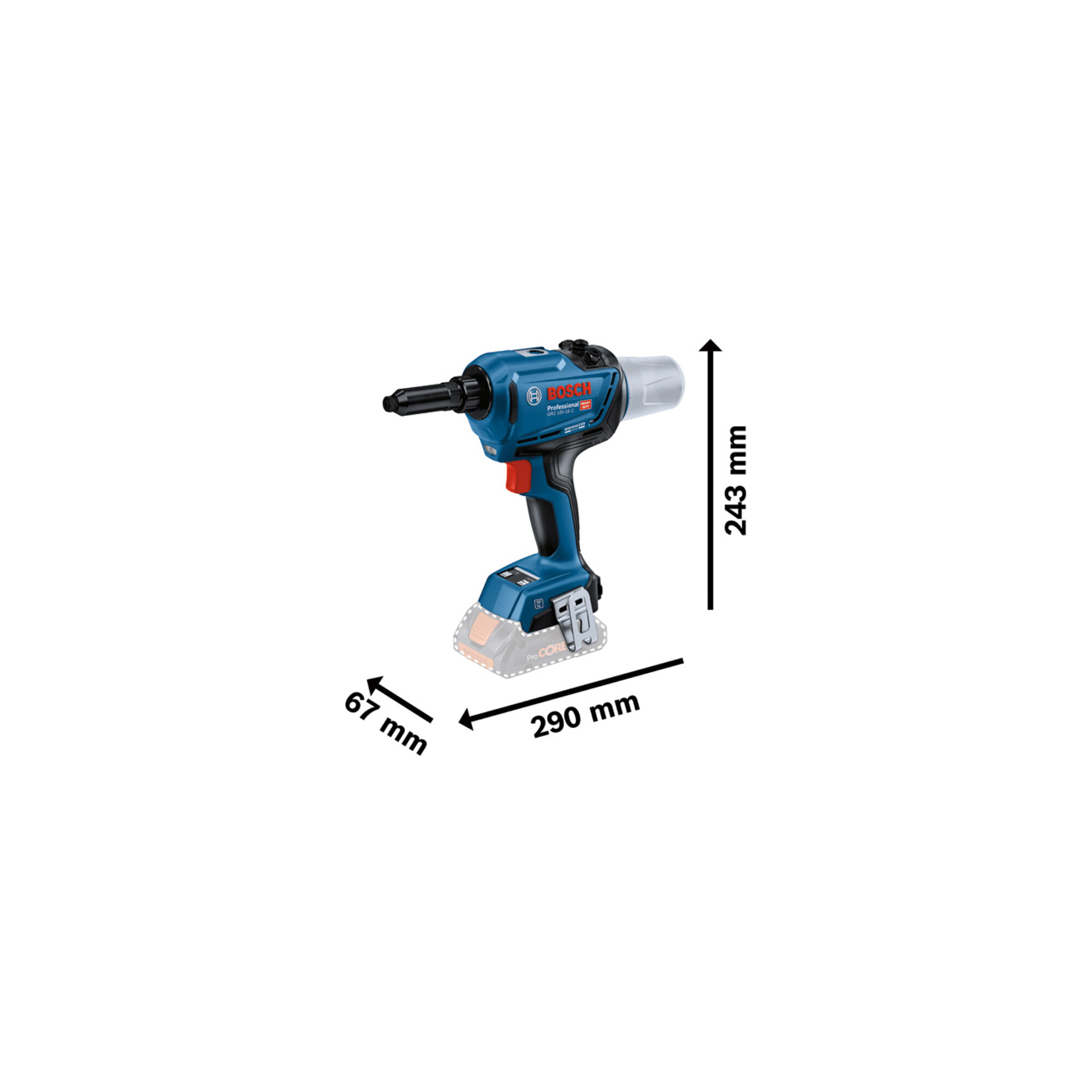 BOSCH Akku-Nietpistole GRG 18V-16 C