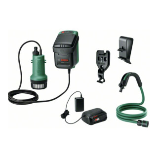 Bosch Akku-Regenwasserpumpen GardenPump 18V-2000: Akku 18V 2.5Ah, Ladegerät AL 1810 CV