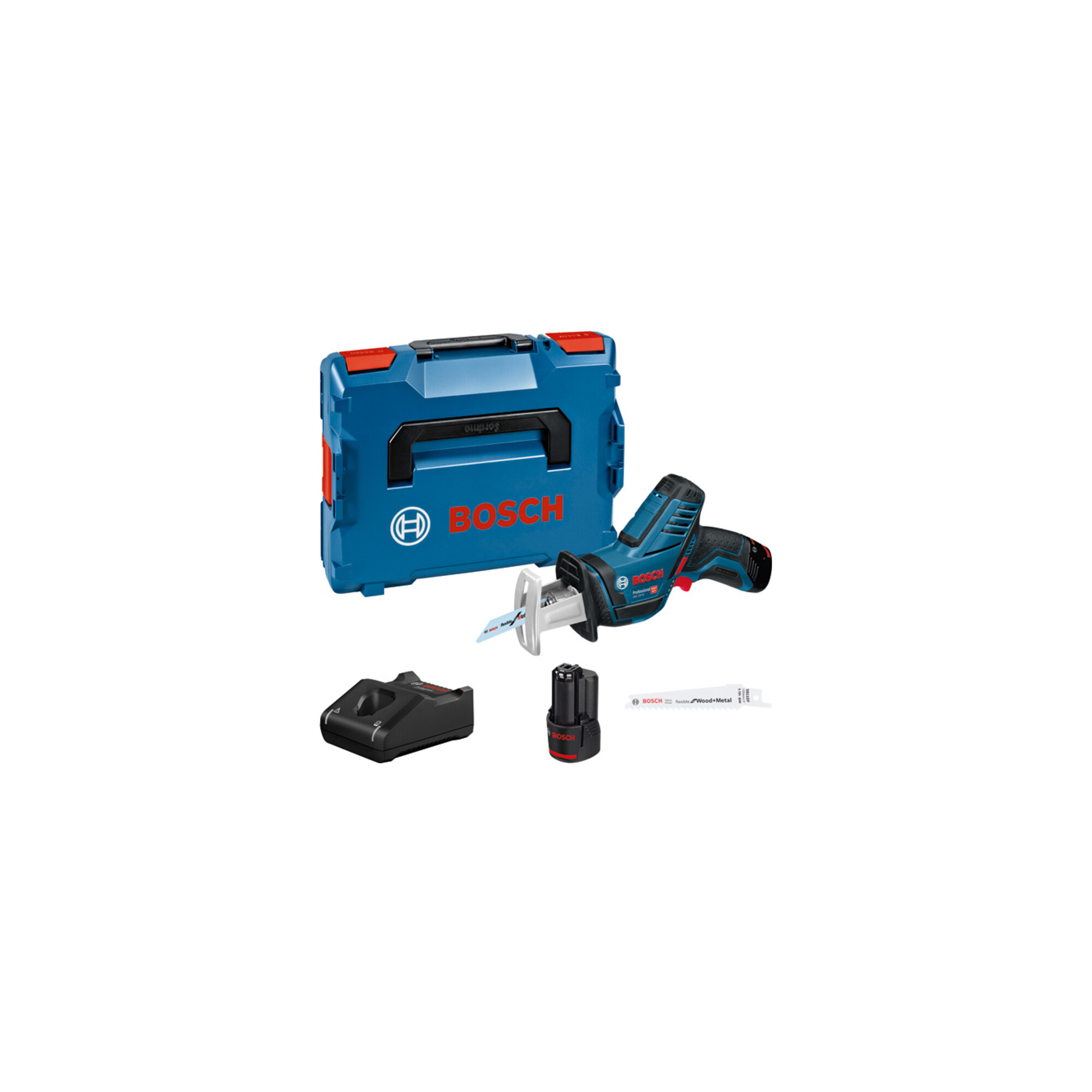 BOSCH Akku-Säbelsäge GSA 12V-14 mit 2 x 3,0 Ah Li-Ion Akku L-BOXX
