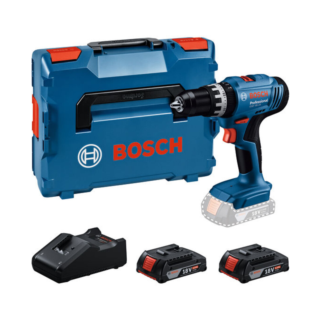 Bosch Akku-Schlagbohrschauber GSB 18V-25, 2 x Akku GBA 18V 2.0Ah in L-BOXX
