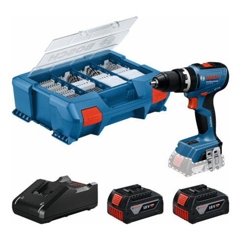 Bosch Akku-Schlagbohrschauber GSB 18V-65 mit 2 x Akku GBA 18V 4.0Ah, L-Case Pick& Click