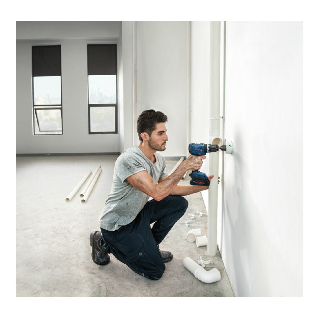 Bosch Akku-Schlagbohrschauber GSB 18V-65 mit 2 x Akku ProCORE18V 4.0Ah, L-BOXX 136