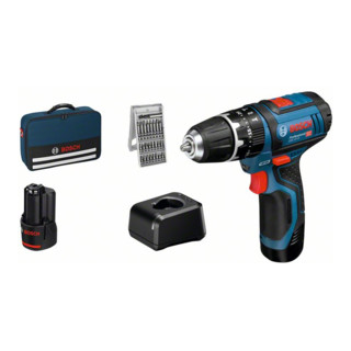 Bosch Power Tools Akku-Schlagbohrschrauber 12 V,Bohrset, Tasche GSB 12V-15