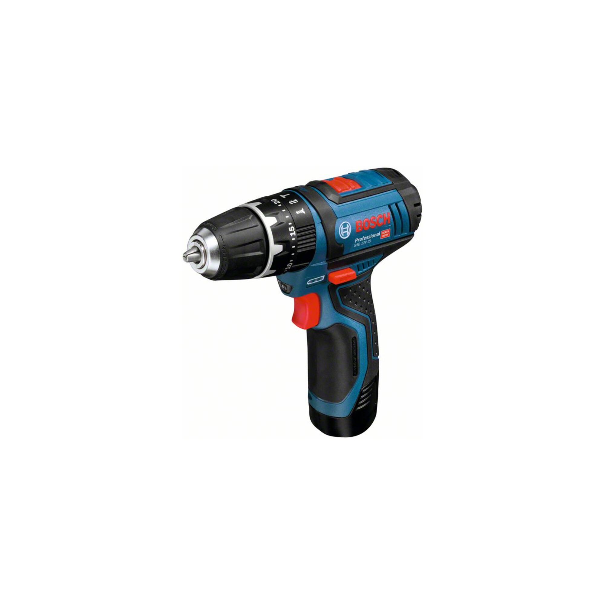 BOSCH Akku-Schlagbohrschrauber GSB 12V-15 mit 2 x 2,0 Ah Li-Ion Akku