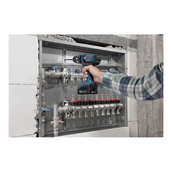 Bosch Akku-Schlagbohrschrauber GSB 14,4-2-LI mit 2 x 1,5 Ah Li-Ion Akku L-BOXX