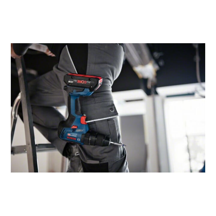 Bosch Akku-Schlagbohrschrauber GSB 18V-55, 2 Akku, Ladegerät, 100-tlg. Zubehör-Set, L-Case