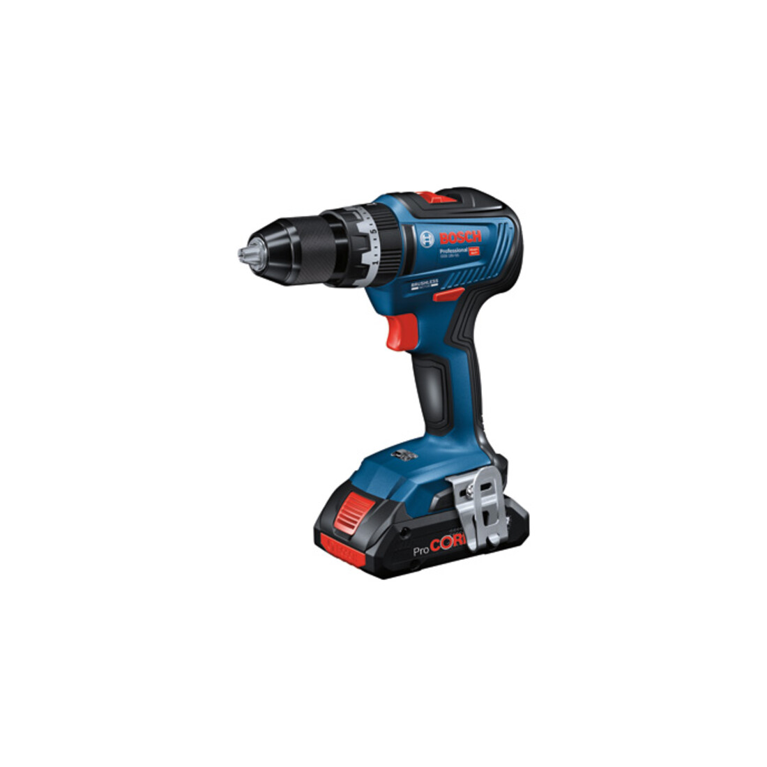 Bosch Akku-Schlagbohrschrauber GSB 18V-55 mit 2 Akkus 18V 2.0Ah, Schnellladegerät und L-Case