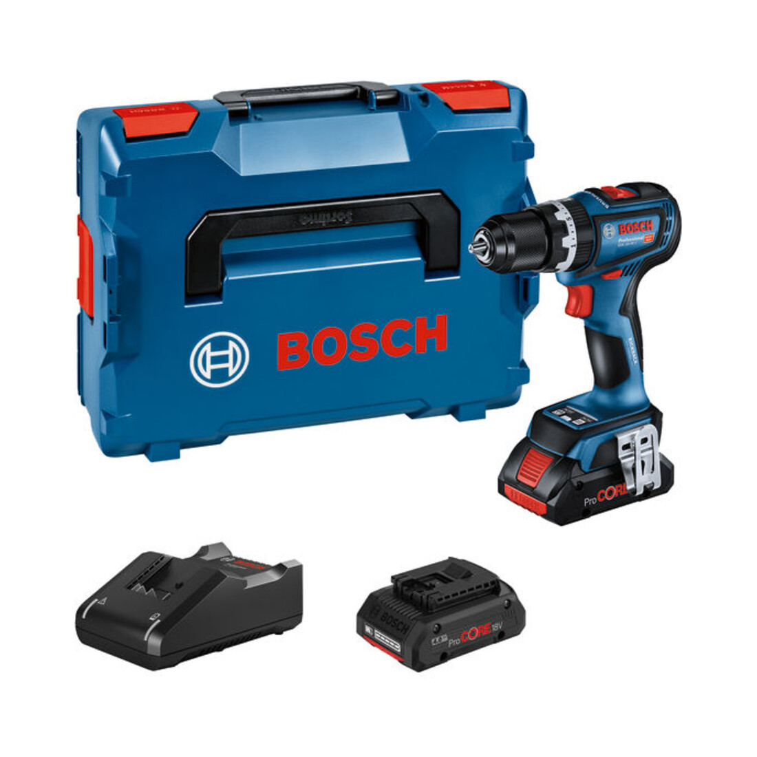 Bosch Akku-Schlagbohrschrauber GSB 18V-90 C, 2 Akku ProCORE18V 4.0Ah, Ladg. und L-BOXX