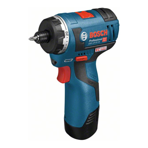 Bosch Akku-Schrauber GSR 12V-20 HX, mit 2 x 3,0 Ah Li-Ion Akku, L-BOXX