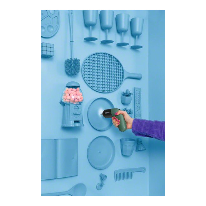 Bosch Akku-Schrauber Lithium-Ionen IXO Set, Exzenter-Aufsatz, USB-Ladegerät, Bit-Set