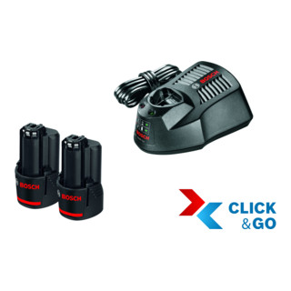 Bosch Akku Starter-Set: 2 x GBA 12 Volt, 3,0 Ah und GAL 1230 CV