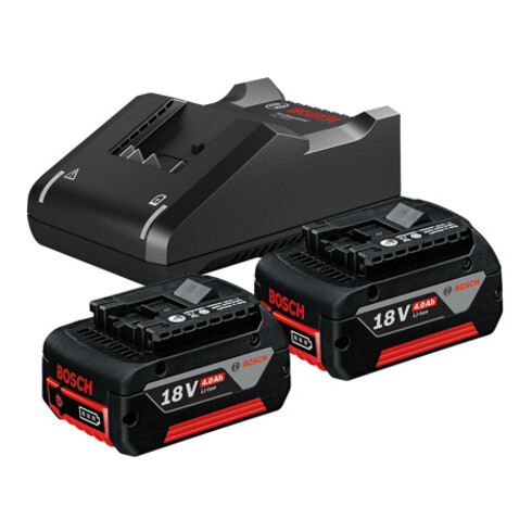 Bosch Akku Starter-Set: 2 x GBA 18 Volt 4,0 Ah und GAL 18V-40