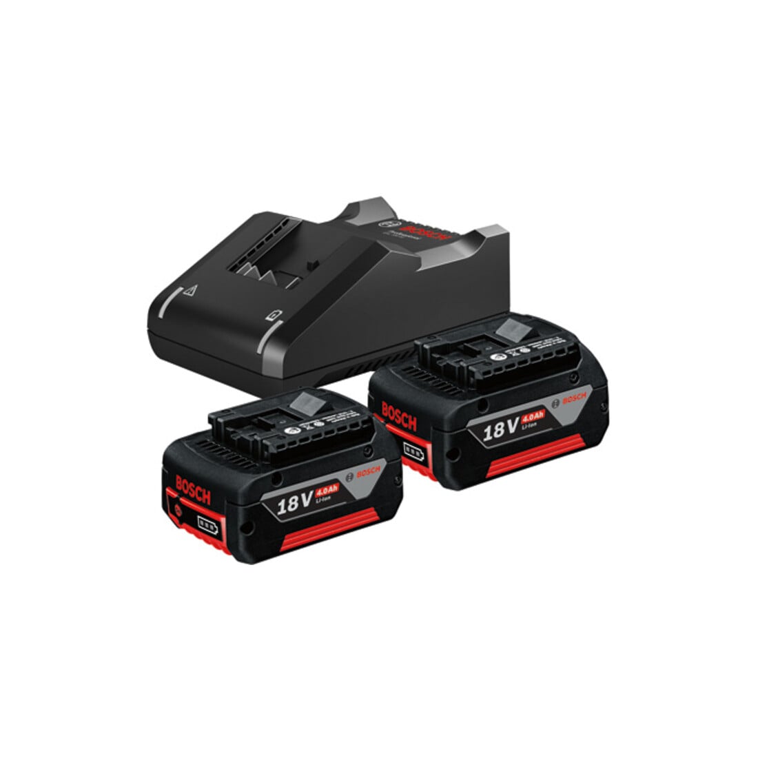 Bosch Akku Starter-Set: 2 x GBA 18 Volt 4,0 Ah und GAL 18V-40