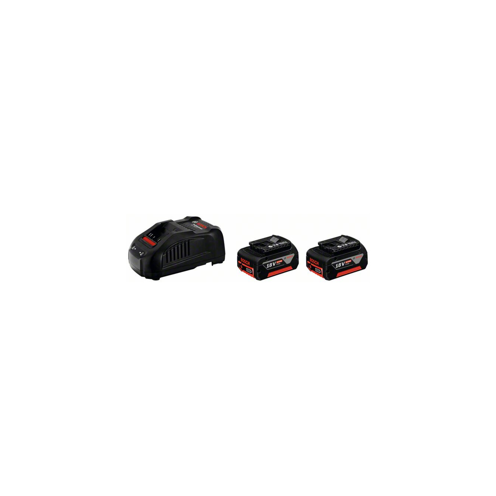 BOSCH Akku Starter-Set: 2 x GBA 18 Volt 5,0 Ah und GAL 1880 CV