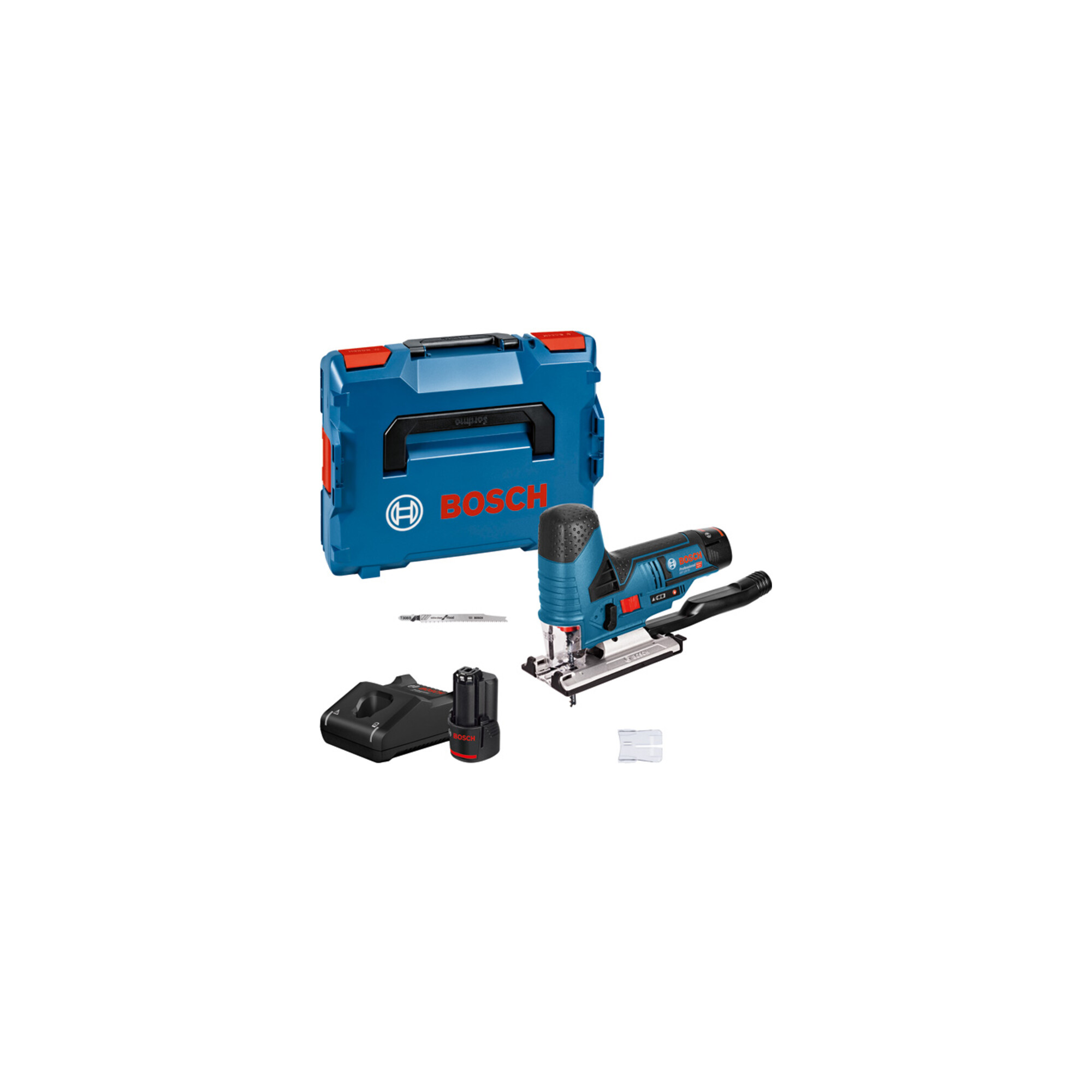 BOSCH Akku-Stichsäge GST 12V-70 mit 2 x 3,0 Ah Li-Ion Akku L-BOXX