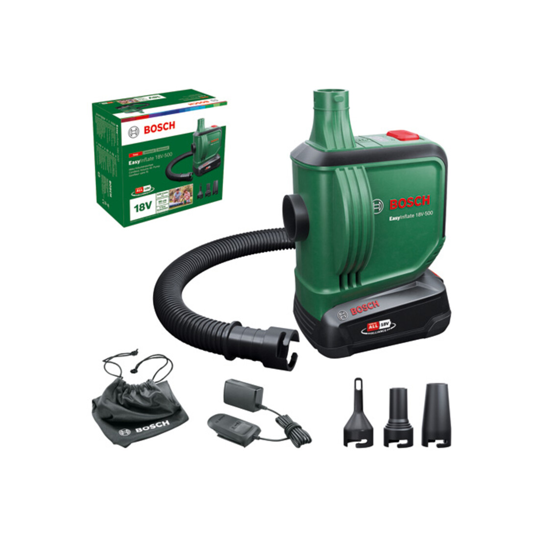 Bosch Akku-Volumenpumpe EasyInflate 18V-500, Ladegerät AL 18V-20