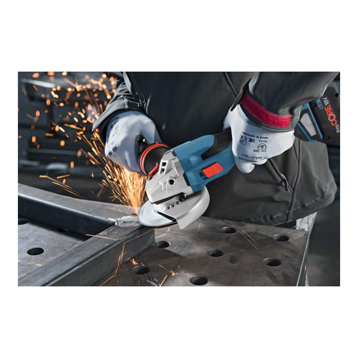 Bosch Akku-Winkelschleifer BITURBO GWS 18V-15 C, Solo Version, Zusatzhandgriff, L-BOXX