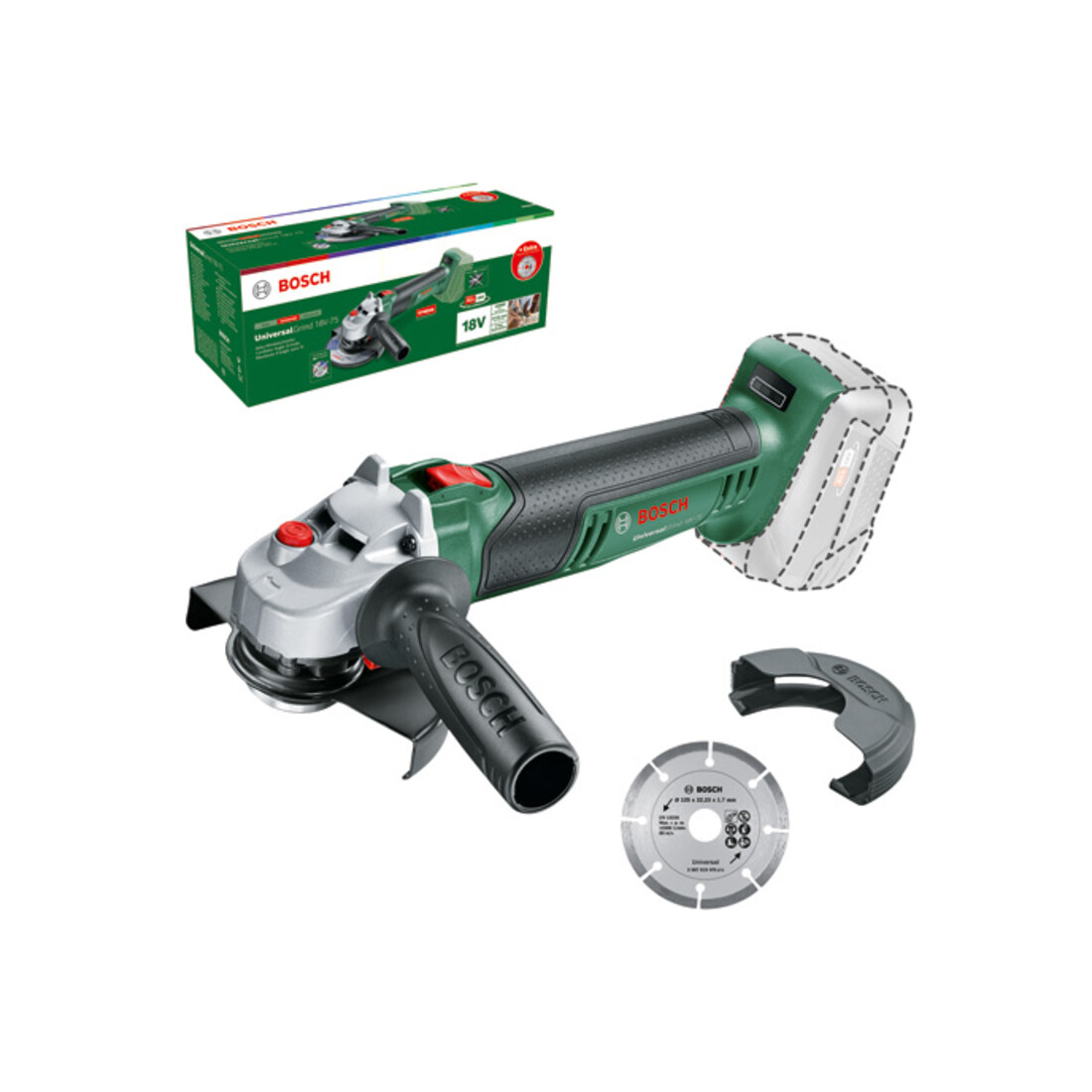 Bosch Akku-Winkelschleifer UniversalGrind 18V-75 ohne Akku