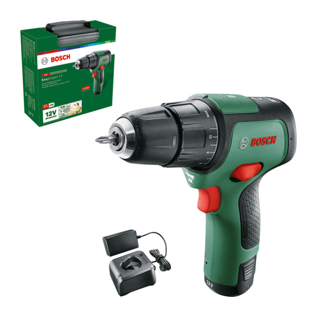 Bosch Akku-Zweigang-Schlagbohrschrauber EasyImpact 12: 1x Akkupack (2,0 Ah), Ladegerät