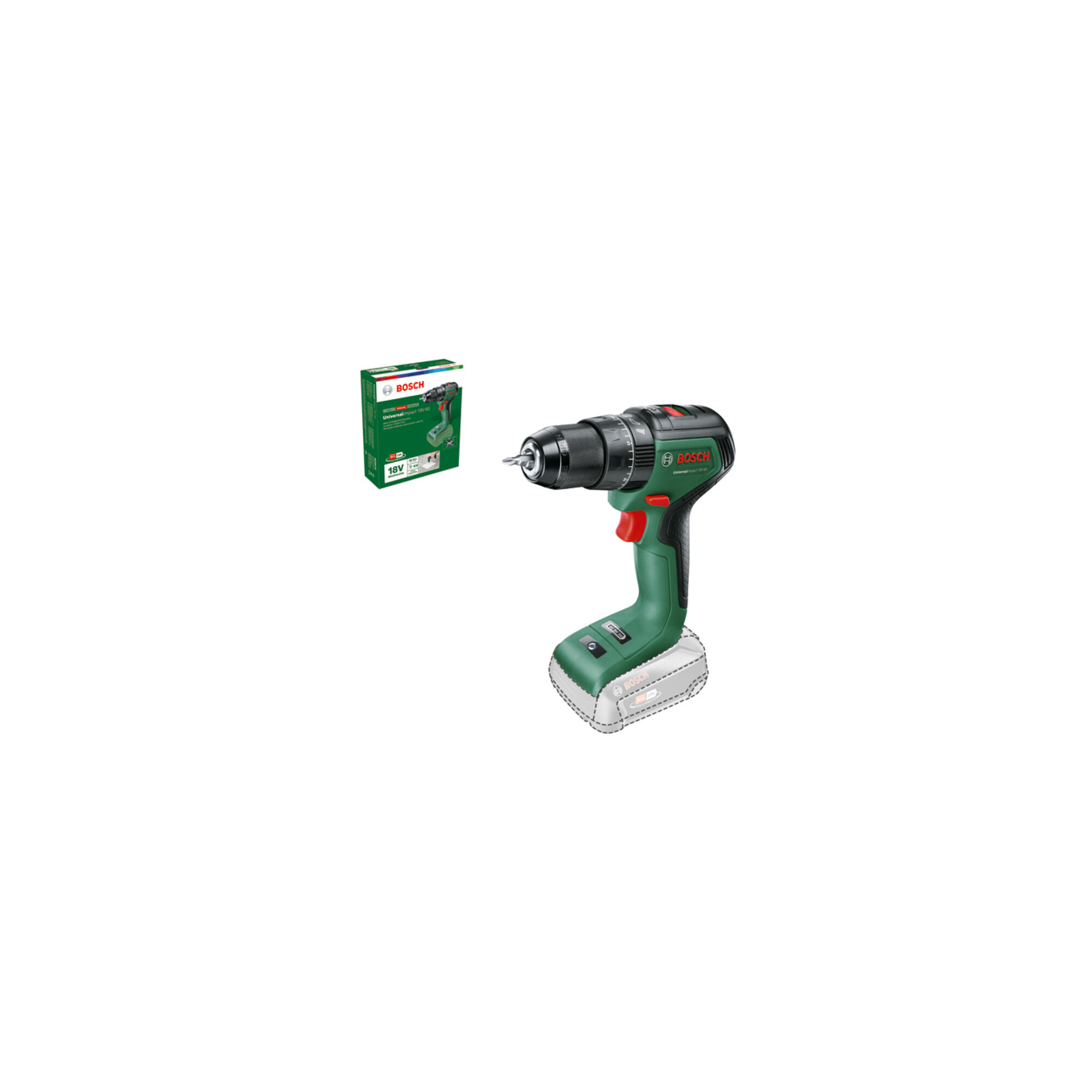 Bosch Akku-Zweigang-Schlagbohrschrauber UniversalImpact 18V-60