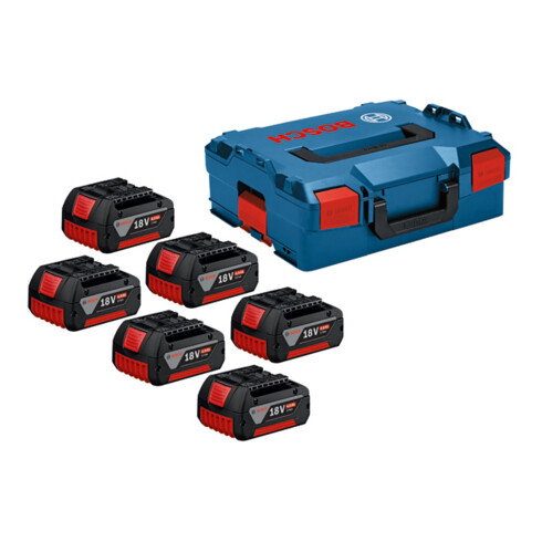 Bosch Akkupack 6x GBA 18V 4,0Ah mit L-BOXX