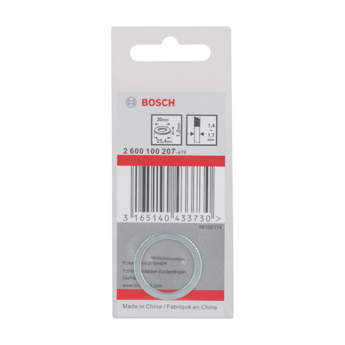 Bosch Anello di riduzione per lame circolari, 25,4x20x1,2mm