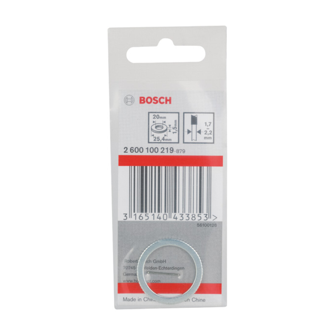 Bosch Anello di riduzione per lame circolari, 25,4x20x1,5mm