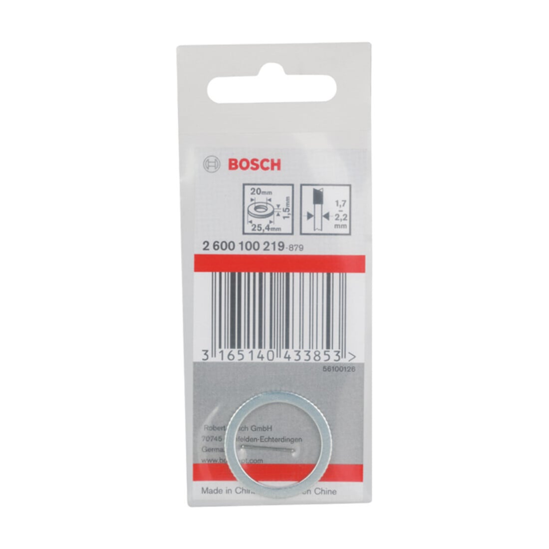 Bosch Anello di riduzione per lame circolari, 25,4x20x1,5mm
