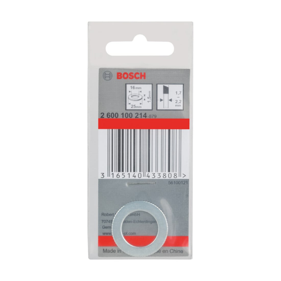 Bosch Anello di riduzione per lame circolari, 25x16x1,5mm