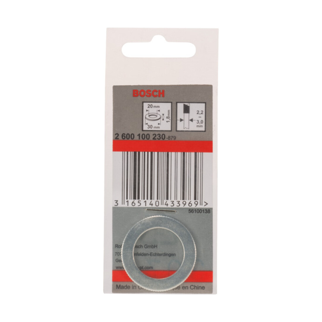 Bosch Anello di riduzione per lame circolari, 30x20x1,8mm