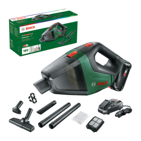 Bosch Aspirapolvere manuale a batteria UniversalVac 18, 1 batteria, caricabatterie