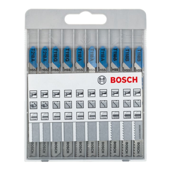 BOSCH Assortiment de lames de scie sauteuse, 10 pièces, universelles M